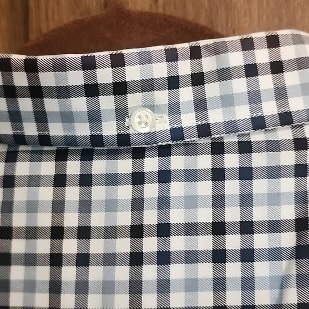 DULUTH TRADING CO Checkered Button Down Trim Fit Short Sleeve Shirt Sz 2XL - Picture 5 of 5